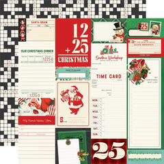 Simple Vintage Holly Jolly - Simple Stories - Double-Sided Cardstock 12"X12" - Journal Elements