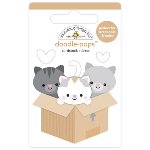 Pretty Kitty - Doodlebug - Doodle-Pops 3D Stickers - Kitty Litter