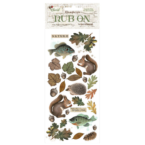 Forest - Stamperia - Thick Stencil - Rub-ons - Leaves & Animals (7552)