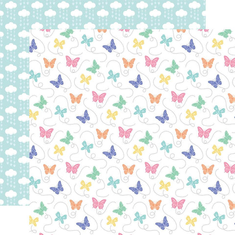 My Little Girl - Echo Park - Double-Sided Cardstock 12"X12" - Lovely Butterflies