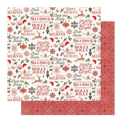 Holly & Ivy - PhotoPlay - Double-Sided Cardstock 12"X12" - Milk & Cookies