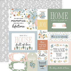 Our Happy Place - Echo Park - Double-Sided Cardstock 12"X12" - Multi Journaling Cards