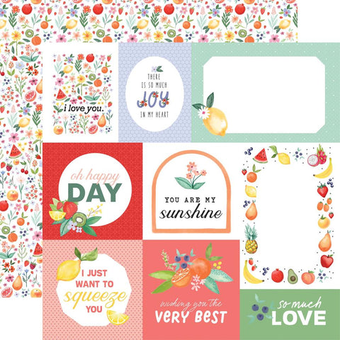 Fruit Stand - Carta Bella - Double-Sided Cardstock 12"X12" - Multi Journaling Cards