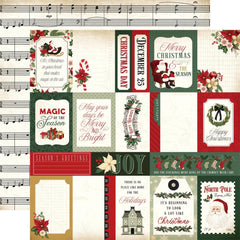 A Vintage Christmas  - Carta Bella - Double-Sided Cardstock 12"X12" - Multi Journaling Cards