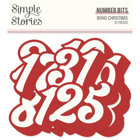 Boho Christmas - Simple Stories - Bits & Pieces Die-Cuts 31/Pkg - Numbers