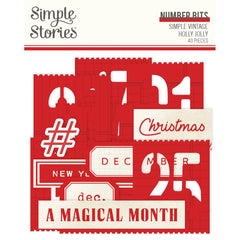 Simple Vintage Holly Jolly - Simple Stories - Bits & Pieces 15/pkg - Number