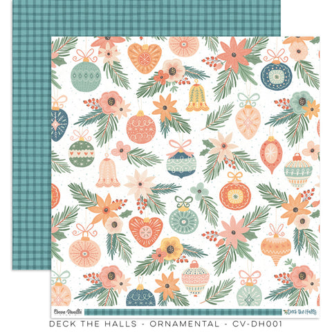 Deck The Halls - Cocoa Vanilla - 12"x12" Double-sided Patterned Paper - Ornamental