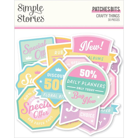 Crafty Things -Simple Stories - Bits & Pieces 30/Pkg - Patches