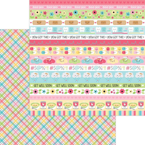 Happy Healing - Doodlebug  - Double-Sided Cardstock 12"X12" - Plaid You're Better