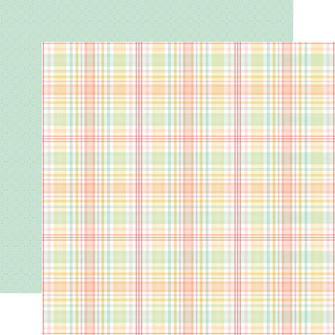 Here Comes Easter - Carta Bella - Double-Sided Cardstock 12"X12" - Pretty Plaid