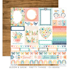 Bloom & Grow - Cocoa Vanilla - 12"x12" Double-sided Patterned Paper - Pretty Things