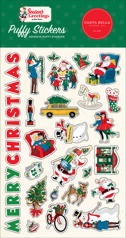 Season's Greetings - Carta Bella - Puffy Stickers