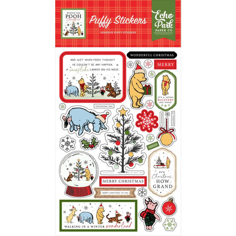 Winnie The Pooh Christmas - Echo Park - Puffy Stickers