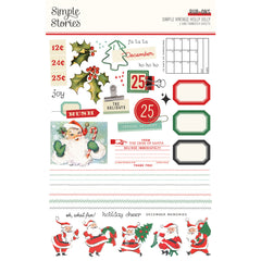 Simple Vintage Holly Jolly - Simple Stories - Rub Ons