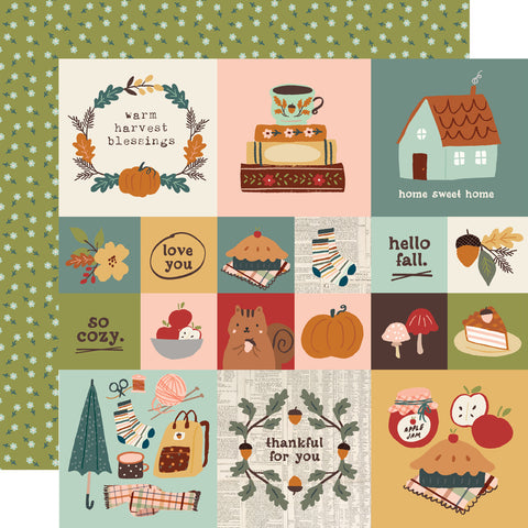 Cider & Donuts - Simple Stories - Double-Sided Cardstock 12"X12" - 2"x2"/4"x4" Elements (2654)