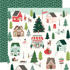 Santa's Village - Simple Stories - Double-Sided Cardstock 12"X12" - North Pole (1398)