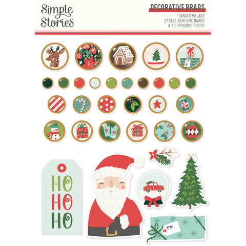 Santa's Village - Simple Stories - Decorative Brads 27/Pkg (3033)