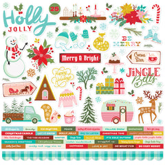 Snow Pine Lodge - Simple Stories - 12"X12" Cardstock Stickers - Combo (3101)