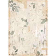 Create Happiness Secret Diary - Stamperia - A4 Rice Paper - Leaves (3943)