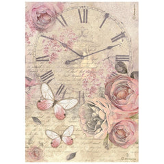 Shabby Rose - Stamperia - A4 Rice Paper - Clock (4841)