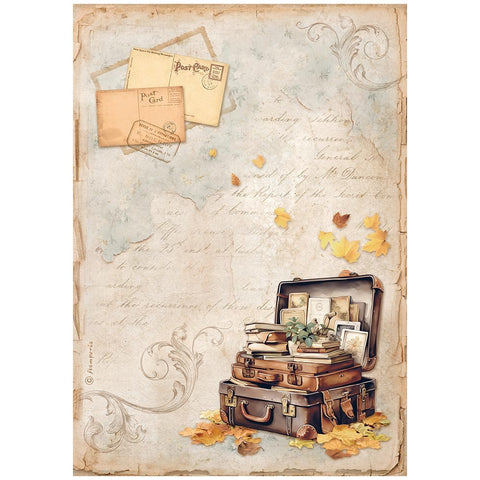 Golden Harmony - Stamperia - A4 Rice Paper - Suitcase (7682)