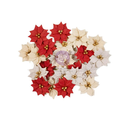 From The North Pole - Prima Marketing - Paper Flowers 24/Pkg - Santa's Garden (0887)