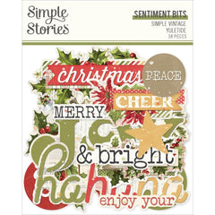 Simple Vintage Yuletide -Simple Stories - Bits & Pieces Die-Cuts - Sentiments