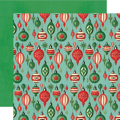 Simple Vintage Holly Jolly - Simple Stories - Double-Sided Cardstock 12"X12" - Shiny Bright