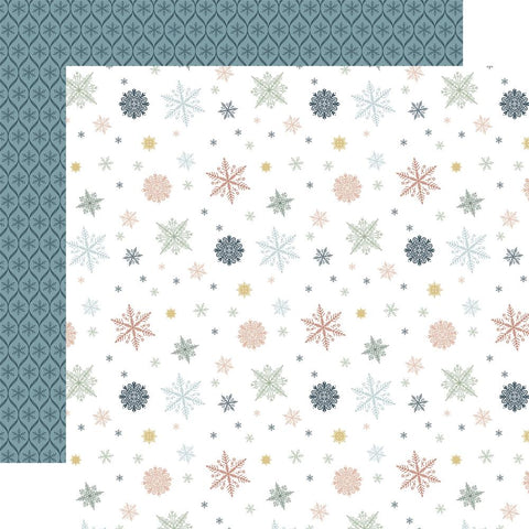 Winter Wonderland - Carta Bella - Double-Sided Cardstock 12"X12" - Snowflakes Kisses