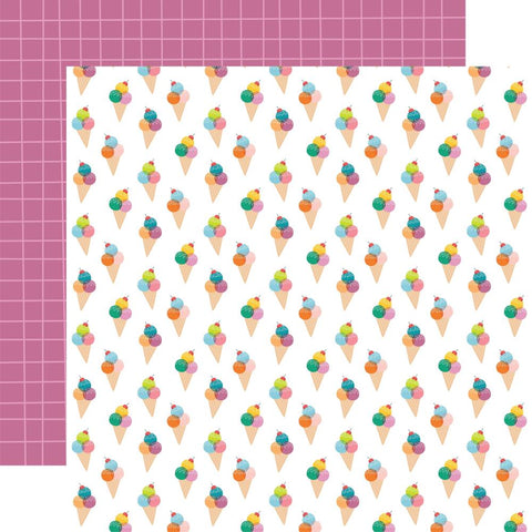 Sunny Days Ahead - Echo Park - Double-Sided Cardstock 12"X12" - So Sweet Ice Cream