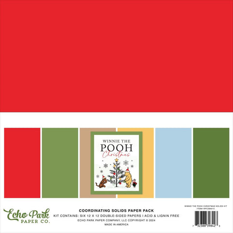 Winnie The Pooh Christmas - Echo Park - Collection Kit 12"X12" - Solids