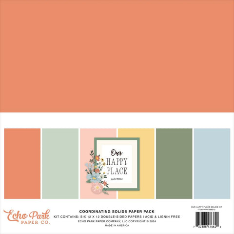 Our Happy Place - Echo Park - Collection Kit 12"X12" - Solids