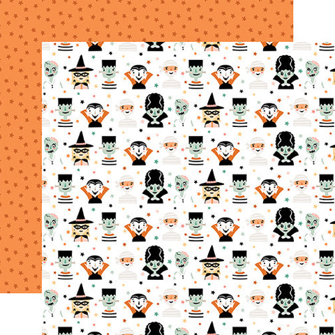 Spooktacular Halloween - Echo Park - Double-Sided Cardstock 12"X12" - Spooktacular Costumes