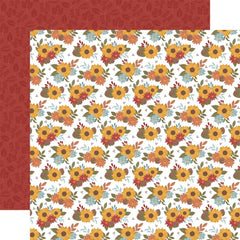 Sweater Weather - Echo Park - Double-Sided Cardstock 12"X12" - Sunflower Floral