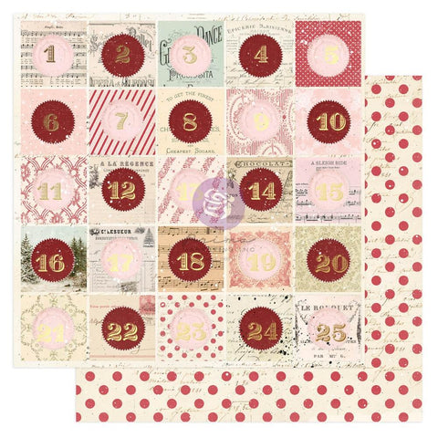 25 & Peppermint - Prima Marketing - Double-Sided Cardstock 12"X12" - Sweetest Advent