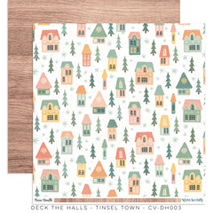 Deck The Halls - Cocoa Vanilla - 12"x12" Double-sided Patterned Paper - Tinsel Town