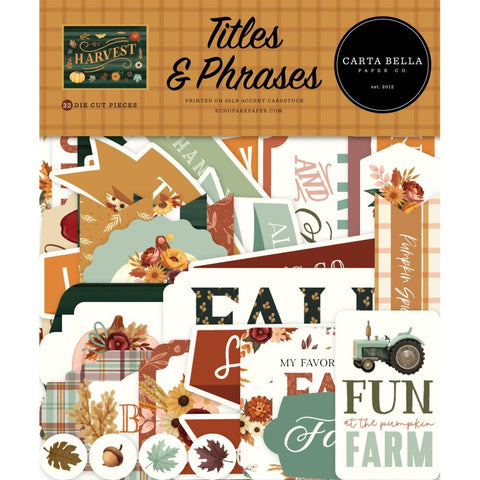 Harvest - Carta Bella - Cardstock Ephemera - Titles & Phrases