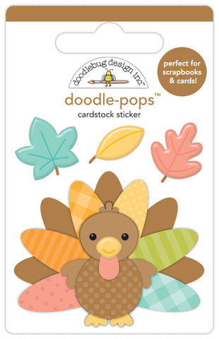 Farmhouse - Doodlebug Designs - Doodle-pops 3D Cardstock Sticker - Turkey Time
