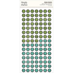 Simple Vintage Essentials Color Palette - Simple Stories - Foam Stickers 210/Pk - Type Keys Cool (0056)