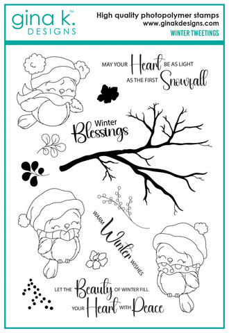 Gina K - Clear Stamps 6"x8" - Winter Tweetings