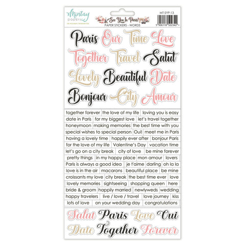 See You In Paris - Mintay Papers - 6"x12" Paper Stickers - Words