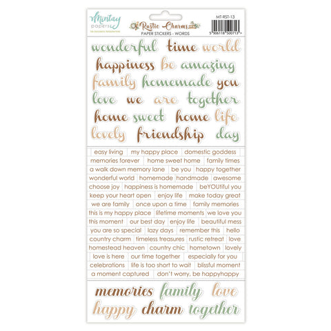 Rustic Charms - Mintay Papers - 6X12 Paper Stickers - Words (0713)