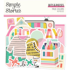 True Colors - Simple Stories - Bits & Pieces Die-Cuts 60/pkg