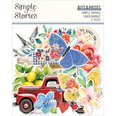 Simple Vintage Linen Market - Simple Stories - Bits & Pieces 51/Pkg