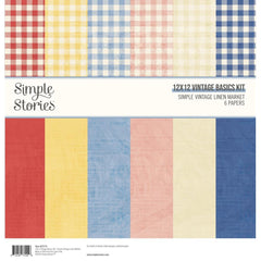 Simple Vintage Linen Market - Simple Stories - Collection Kit 12"X12" - Basics