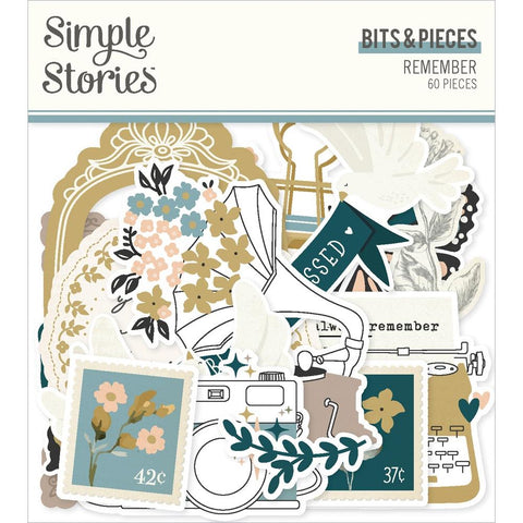 Remember - Simple Stories - Bits & Pieces Die-Cuts 60/Pkg