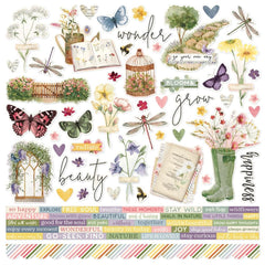 Simple Vintage Meadow Flowers - Simple Stories - 12"X12" Cardstock Stickers - Combo