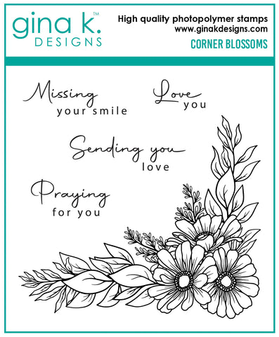 Gina K - Clear Stamps 4"x4" - Corner Blossoms