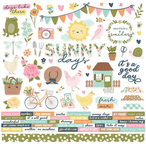 Fresh Air - Simple Stories - Cardstock Stickers 12"x12" - Combo