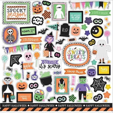 Monster Mash - Echo Park - Cardstock Stickers 12"X12" - Elements